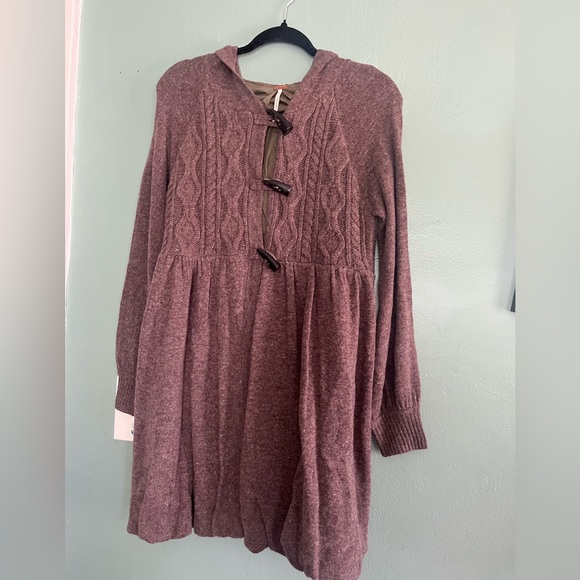 Vintage free People lambswool cardigan with hood size xs boho chic - Picture 1 of 11